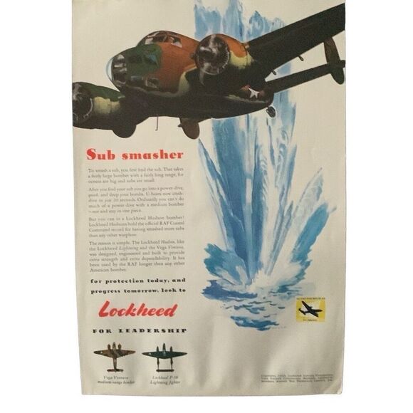 Vintage 1943 Lockheed Sub Smasher Ad Advertisement - Picture 5 of 5